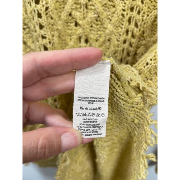 Free People Cross My Heart Oversized Sweater Womens Small Pale Gold Tunic Vneck - Picture 3 of 5